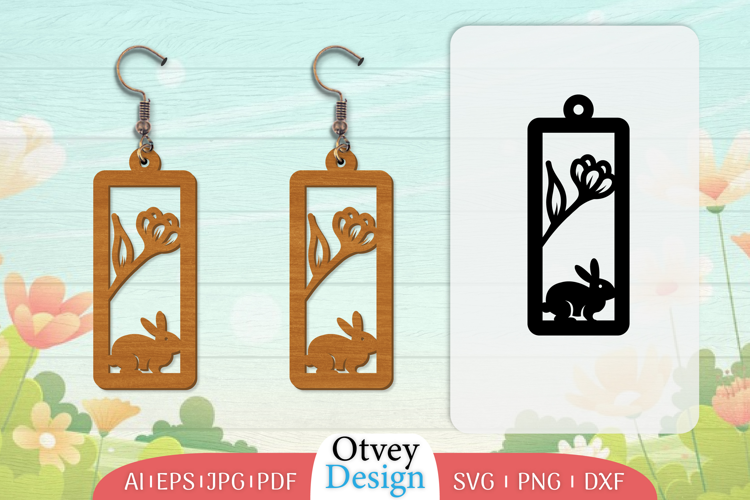 Earring Rabbit Lasercut | Happy Easter Lasercut