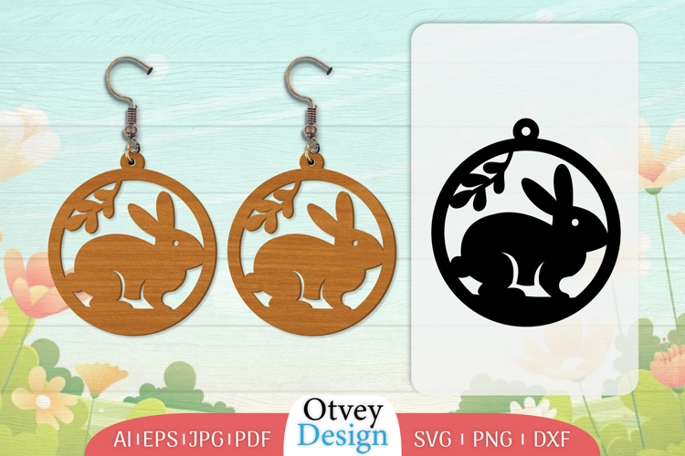 Earring Rabbit Lasercut | Happy Easter Lasercut
