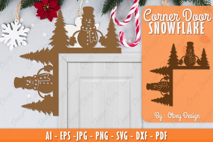 Snowman Door Corner Lasercut
