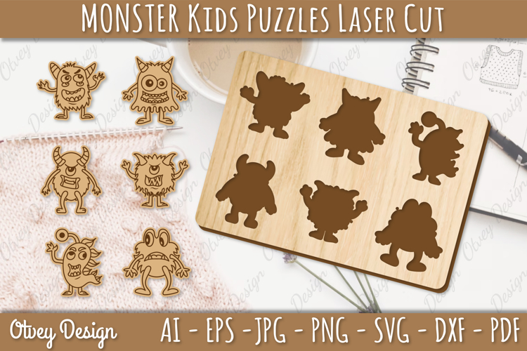 Monster Kids Puzzles Lasercut | Educational Puzzles