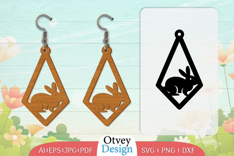 Earring Rabbit Lasercut | Happy Easter Lasercut