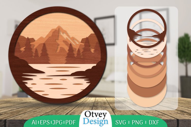 Mountain Scene Silhouette Image 14