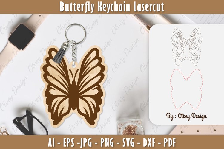 Butterfly Keychain Lasercut example image 1