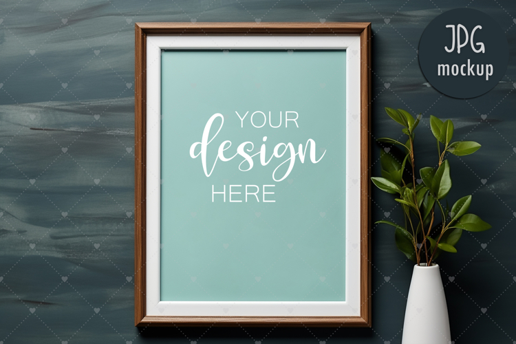 Frame mockup, Minimalist framed canvas wall art mockup