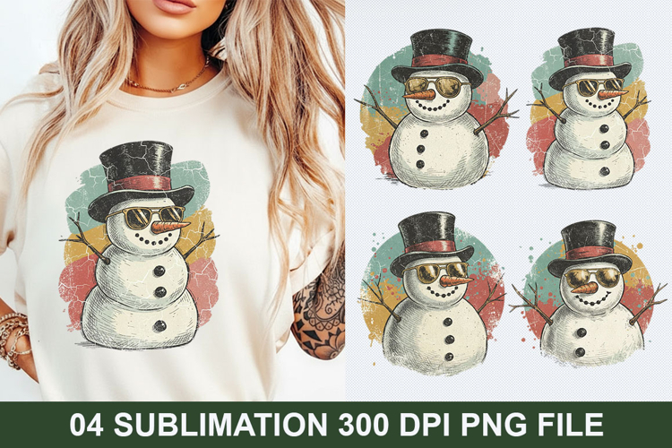Christmas Snowman Sublimation - Christmas PNG Design