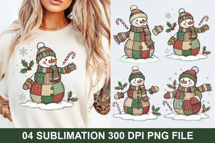 Christmas Snowman Sublimation - Christmas PNG Design