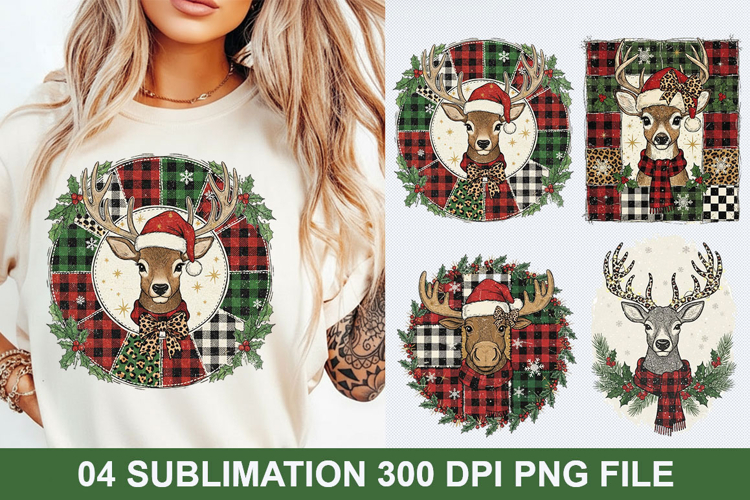 Christmas Deer Sublimation - Christmas PNG Design