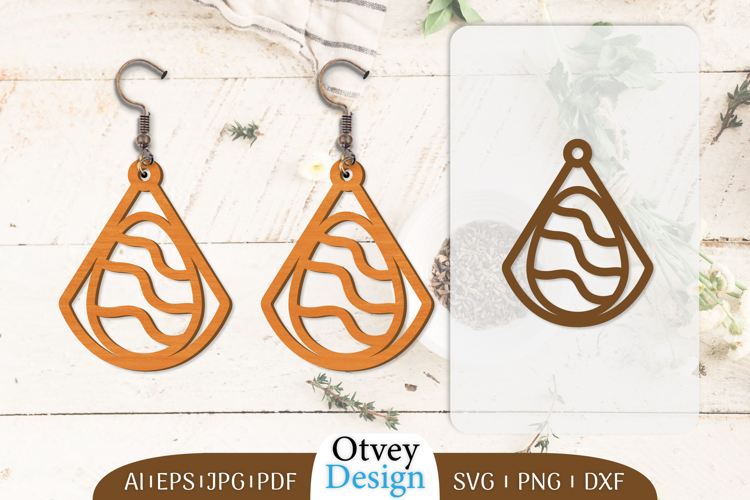 Happy Easter Egg Earrring Lasercut