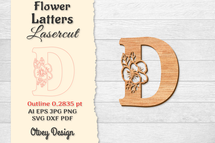 Flower Letters Alphabet Laser Cut File