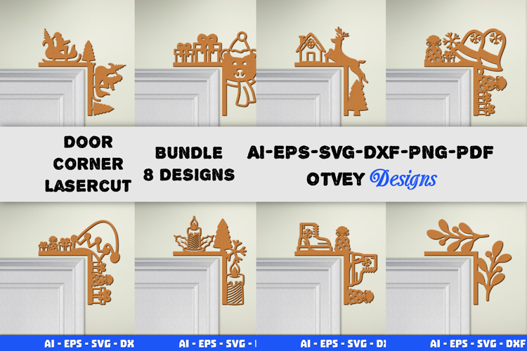 Christmas Door Corner Decoration Lasercut File SVG BUNDLES