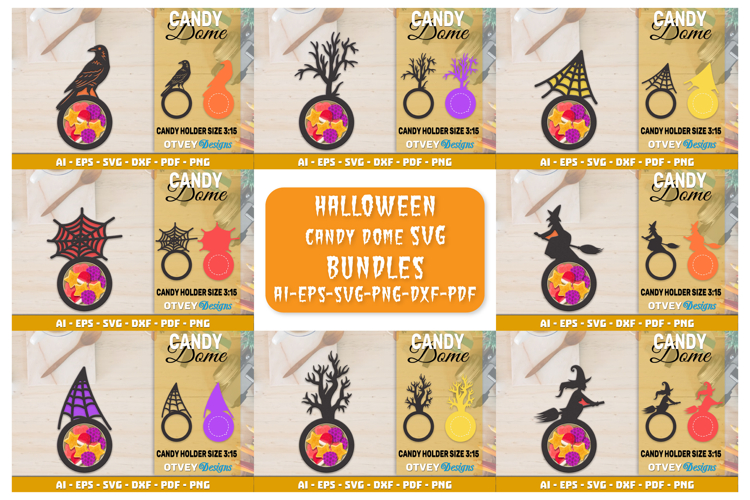 Halloween Candy Dome SVG | Candy Holder Cut File BUNDLES