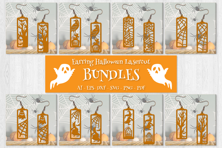 Halloween Earrings Lasercut | Halloween Jewelry Template