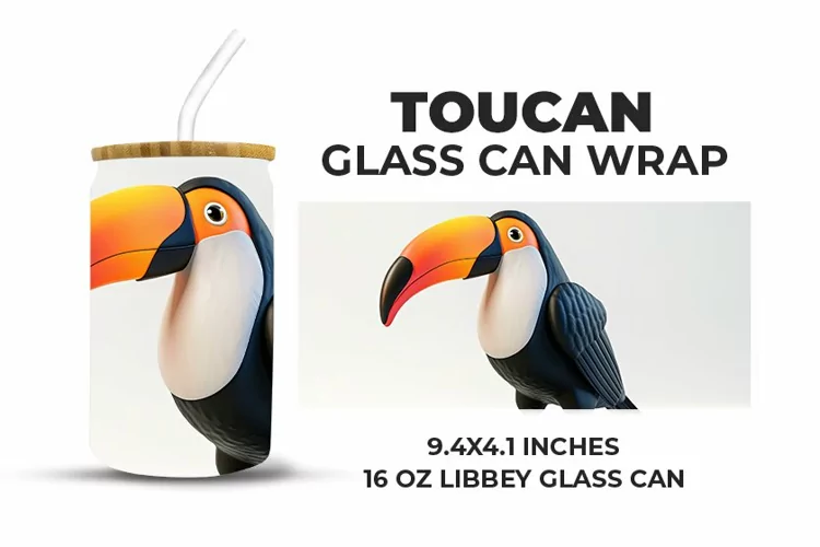 Toucan Glass Can Wrap