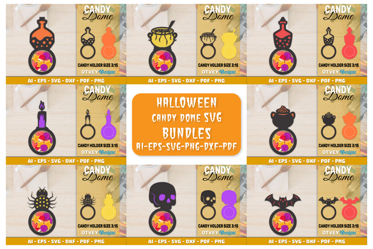 Halloween Candy Dome SVG | Candy Holder Cut File BUNDLES