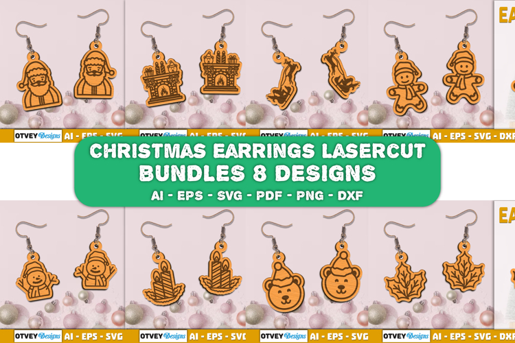 Christmas Earrings Lasercut BUNDLES