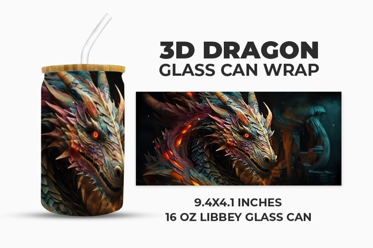 3D Dragon Glass Can Wrap example image 1