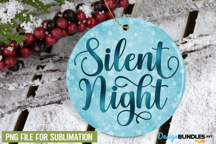Silent Night, Christmas Design Png, Christmas Quote example image 1