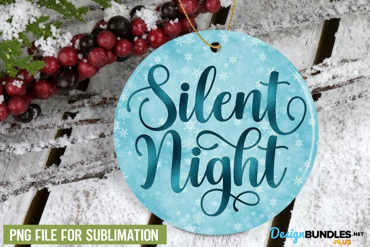 Silent Night, Christmas Design Png, Christmas Quote