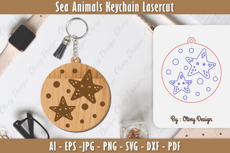 Keychain Sea Animals Lasercut SVG