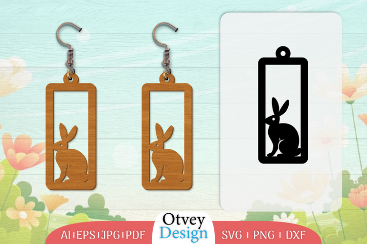 Earring Rabbit Lasercut | Happy Easter Lasercut