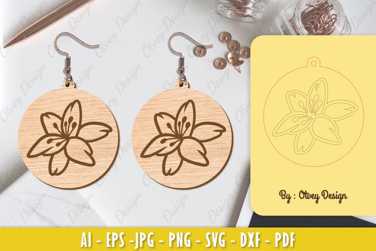 Flowers Earrings Laser Cut