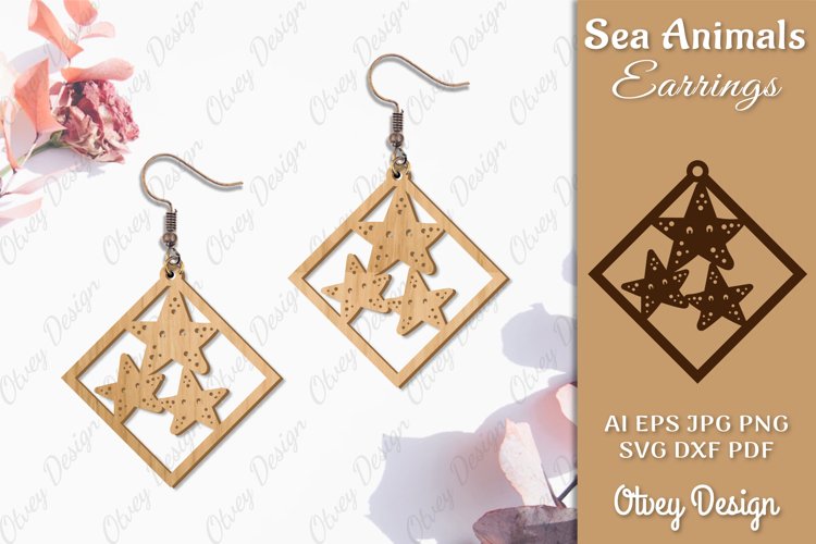 Keychain Sea Animals Lasercut SVG example image 1
