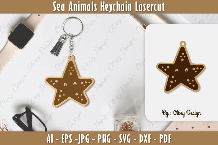 Keychain Sea Animals Lasercut SVG