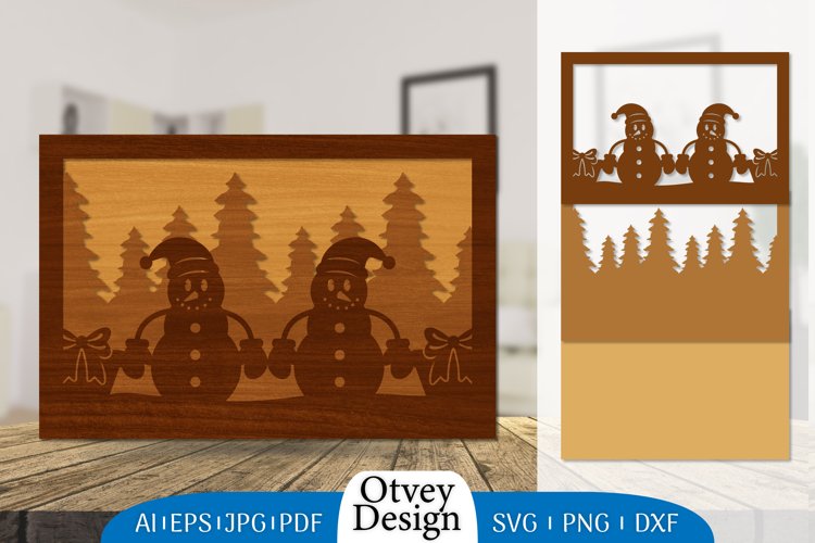 Christmas Snowman Layered Lasercut