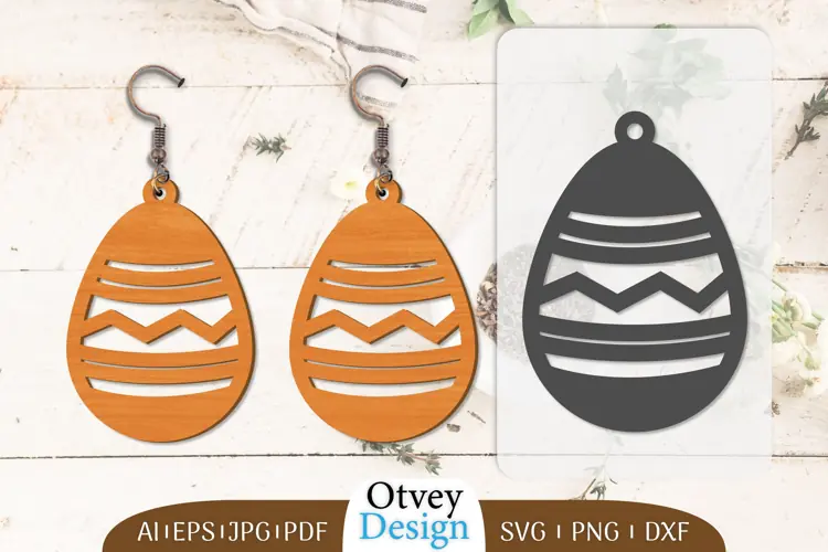 Happy Easter Egg Earrring Lasercut
