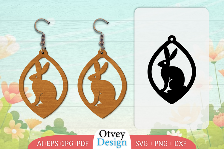 Earring Rabbit Lasercut | Happy Easter Lasercut