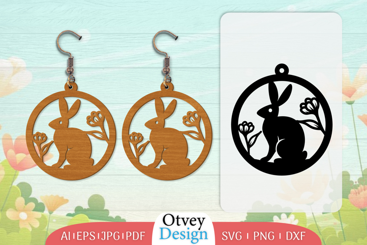 Earring Rabbit Lasercut | Happy Easter Lasercut