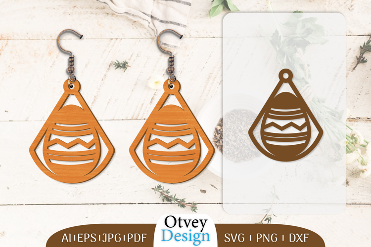 Happy Easter Egg Earrring Lasercut