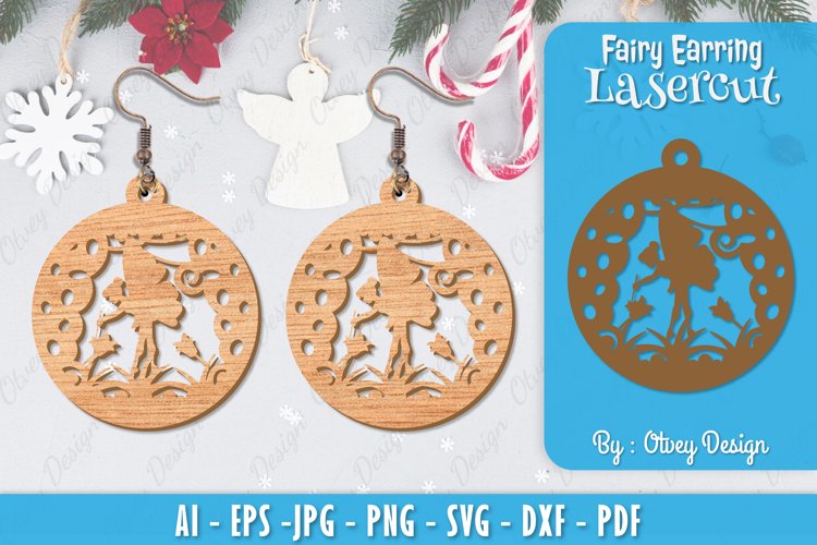 Fairy Earrings Lasercut example image 1