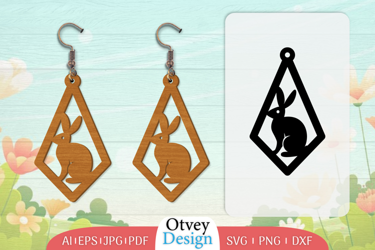 Earring Rabbit Lasercut | Happy Easter Lasercut