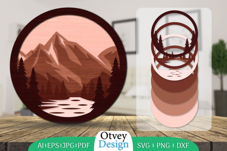 Mountain Scene Silhouette Image 13