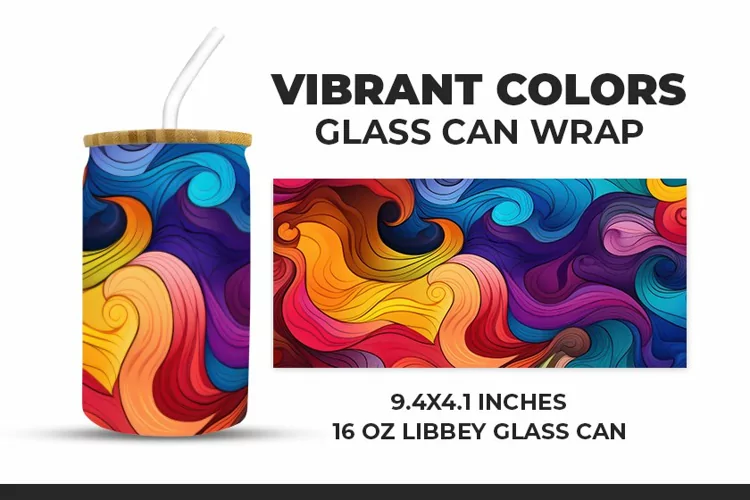 Vibrant Colors Glass Can Wrap