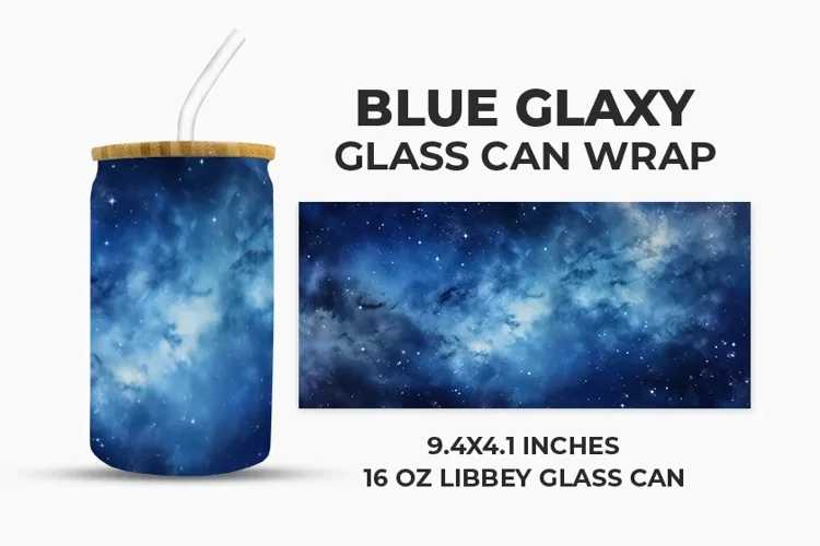 Blue Galaxy Glass Can Wrap