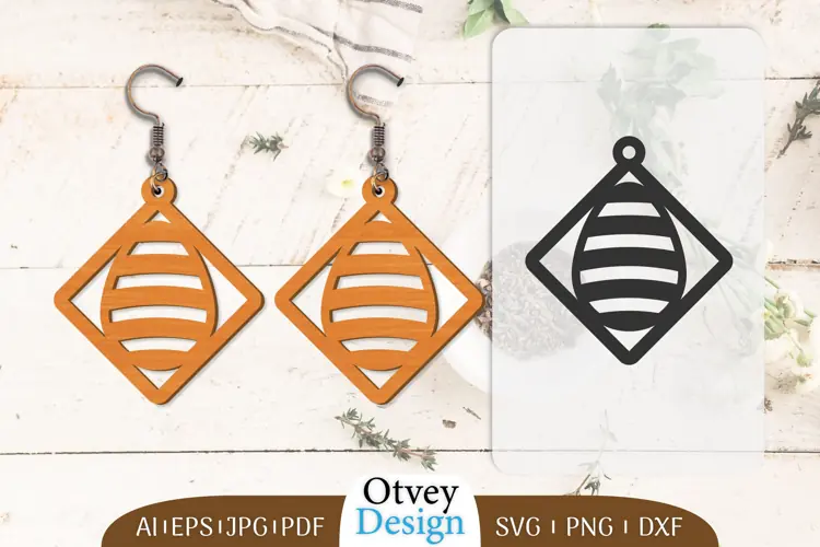 Happy Easter Egg Earrring Lasercut