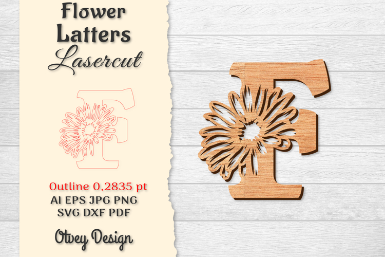 Flower Letters Alphabet Laser Cut File