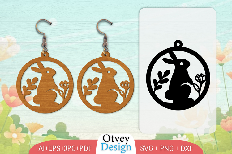 Earring Rabbit Lasercut | Happy Easter Lasercut