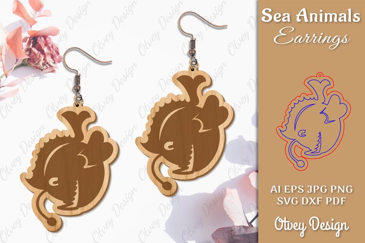 Keychain Sea Animals Lasercut SVG example image 1