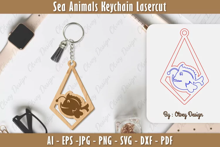 Keychain Sea Animals Lasercut SVG