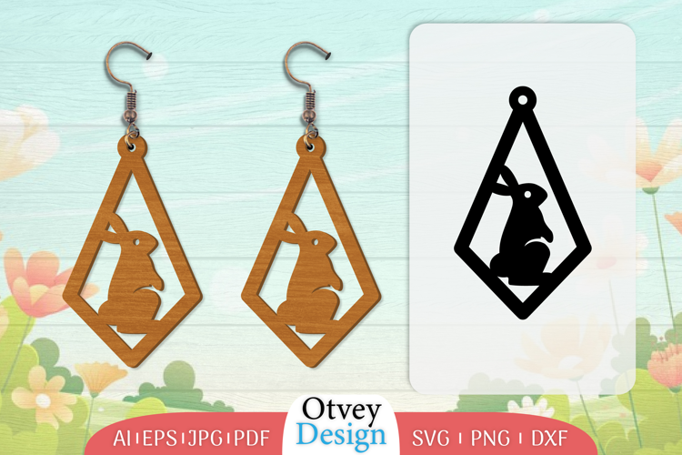 Earring Rabbit Lasercut | Happy Easter Lasercut