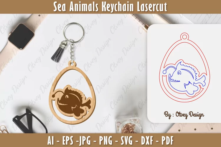 Keychain Sea Animals Lasercut SVG