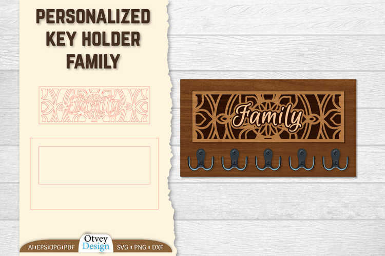 Personalized Key Holder lasercut