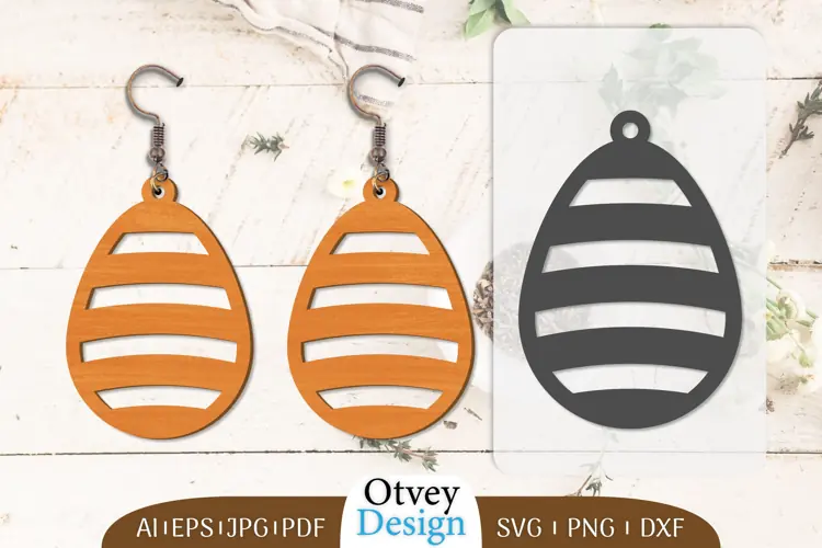 Happy Easter Egg Earrring Lasercut