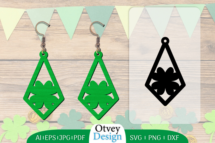 St Patricks Day Earrings LaserCut File
