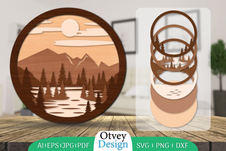 Mountain Scene Silhouette Image 12