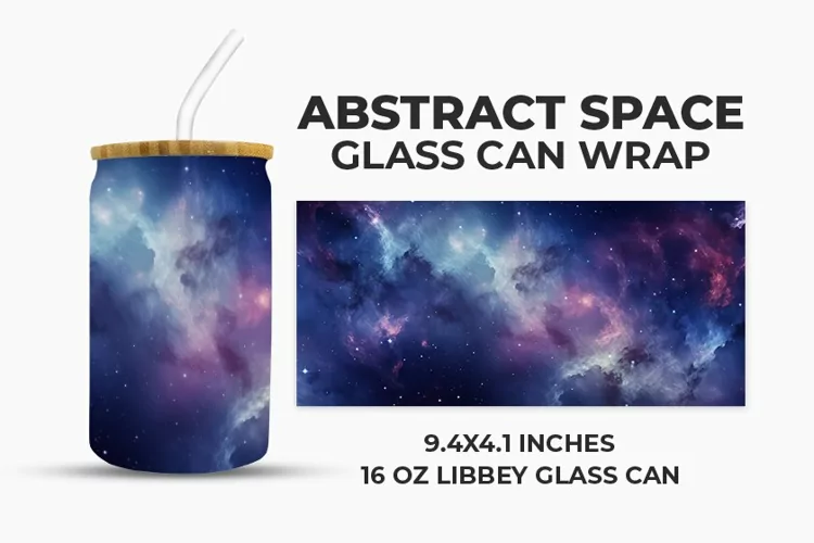 Abstract space Glass Can Wrap