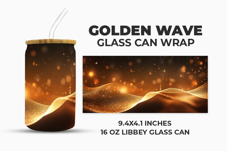 Golden Wave Glass Can Wrap example image 1